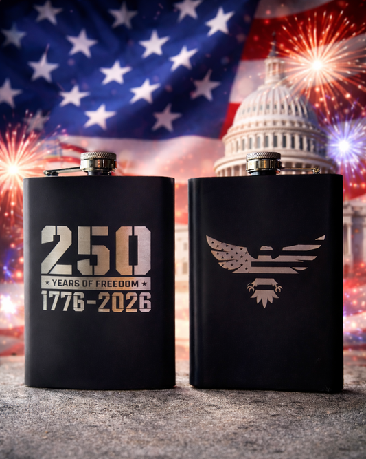 America's 250 years of Freedom Flask